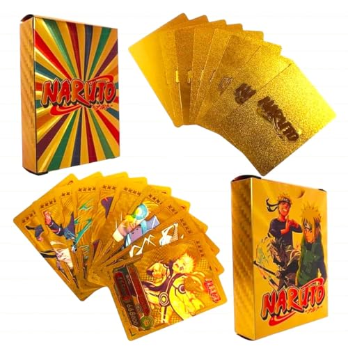 Image of Ultimate Ninja Cards - 55PCS Naruto Anime Collectible Set | Glossy Premium Trading Cards Featuring Iconic Characters | Gift-Ready Pack for Boys, Girls & Otaku Fans (Naruto Gold)