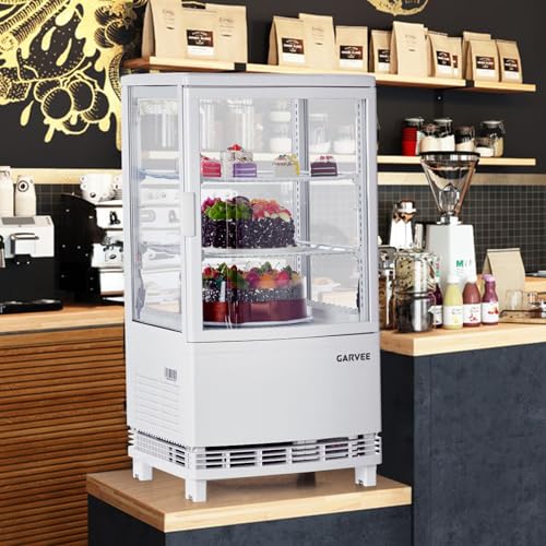 Image of Garvee 2.0 Cu.Ft Beverage Refrigerator with Glass Door, Countertop Double Door Drink Cooler, Commercial Fridge for Drinks and Snacks, 110V, White