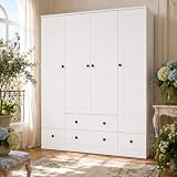 Armario grande con 4 puertas, 150 cm x 50 cm x 180 cm