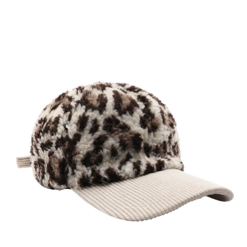 Gorra de béisbol con Estampado de Leopardo Retro, Gorro cálido de Pico de Pato for Hombres y Mujeres, Perfecto for Viajes al Aire Libre en otoño e Invierno(Rice)