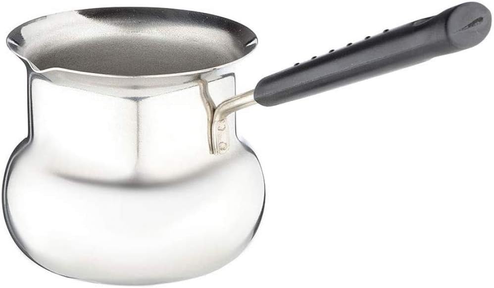 Milk Pot,Turkish Coffee Maker Stainless Steel Butter Melting Mini Pots with Lid,Single Handle Small Soup Pot, Non-Stick Food Supplement Mini Noodle Pot-600ml