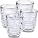 4-pack Insulated 12 Ounce Tumblers - BPA-Free - Made in USA - Clear (12oz Insulated Cups)