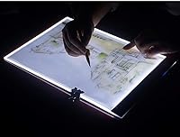 Vista 1 de Caja de luz LED A4 ultrafina portátil con cable USB, brillo regulable, caja de luz LED para dibujo, boceto, animación, estarcado, visualización