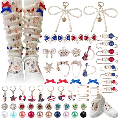 Odiwellan Shoe Charm & Sock Charms – Stylish Alloy Pins for Sneakers, Socks, Denim & Accessories, Easy Install Fashion Charms for Women & Girls (silver/black(3))