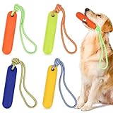 Skylety 4 Pack Floating Dog Toys with Rope Handle EVA Dog Bumper Throw Stick for Water Training Fetch Retrieving High Visibility Pool Water Toys for Beach Diving Pool Yard Summer Outdoor Play