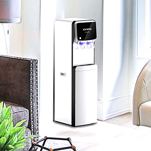 SOOPYK Water Dispenser, Bottom Load Water Cooler with Self Cleaning for 3-5 Gallon Bottle, 3 Temperatures Setting, Durable Steel Frame, Child Safety Lock, Removable Drip Tray for Home Office