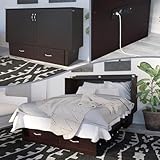 Atlantic Furniture AC634141 Monroe Murphy Bed Chest with Charging Station & Mattress, Queen, Espresso