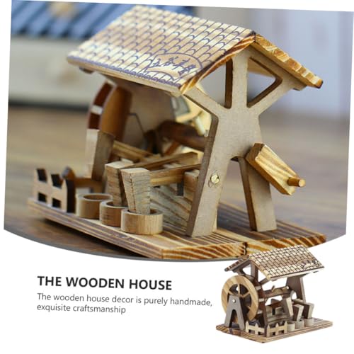 Moulin à eau miniature en bois VANZACK déco bureau salon - 4