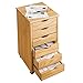 Produktbild Rollcontainer, Bürocontainer mit 6 Schubladen & 4 Rollen |Rollschrank Bürocontainer Schubladencontainer, Kiefer, 56 cm
