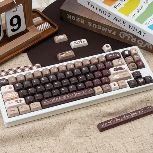 Image of PBT Keycaps Programmer Coffee Brown 150 Keys MX Switch Key Cap