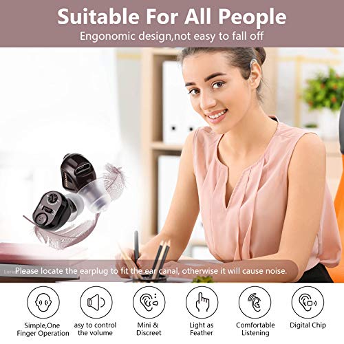Rechargeable Hearing Amplifier Seniors-Adults Noise-Cancelling - Magic Ear Amplifier Invisible Voice Sound Amplifiers Elderly Listening Assistance Device 1 Pack (Brown)… #TOP2
