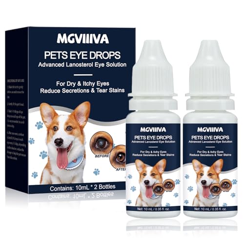 Cataract Drops for Dogs & Cats Eye Drops for Relieving Itching & Irritation Vet Recommend Eye Drops for Dogs Eye Infection Treatment All-in-One Relief for Dryness Pink Eyes Vision Clarity (2 X10ml)