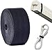 Produktbild TEUVO 5CM x 8M Nichtklebendes Klettband zum Nähen Klettverschluss zum Nähen Klett Kabelbinder, Schwarz