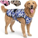 LUCOLOVE Dog Cooling Vest - 2-Layer Lightweight Performance - UPF50+ Full Coverage & Adjustable Fit for Small to Large Dogs (Blue, X-Large)