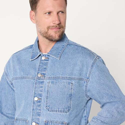 Amazon Essentials Men's Rigid Denim Relaxed-Fit Utility Jacket4