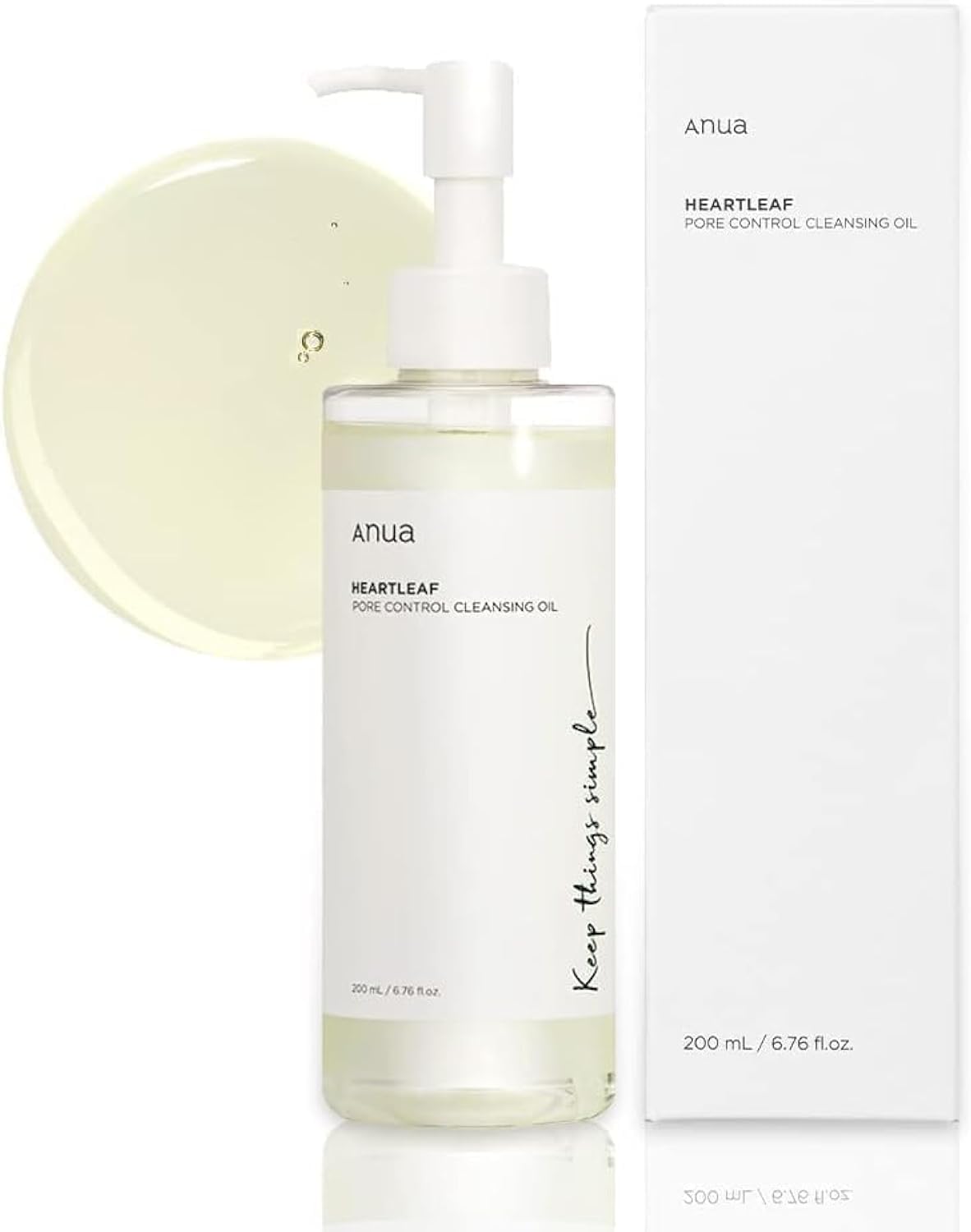ANUA Heartleaf Poriënreinigingsolie, Koreaanse gezichtsreiniger en dagelijkse verwijdering van mee-eters, 200 ml