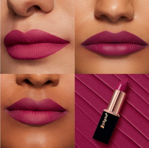 Image of Pilgrim Matte Me Up Bullet Lipstick 4.2g | Creamy, Lightweight, Bold, Non Drying | SPF 30 | Enriched With Hyaluronic Acid & Spanish Squalane | Lipstick for dusky skin tone | Forbidden Pink-13