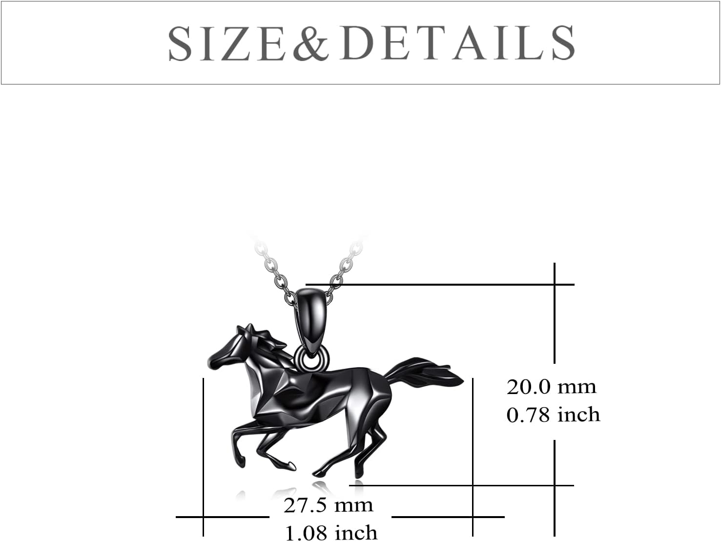 YFN Horse Necklaces for Women Sterling Silver Horse Pendant Jewelry Gifts for Women 18+2 Inch - Image 4