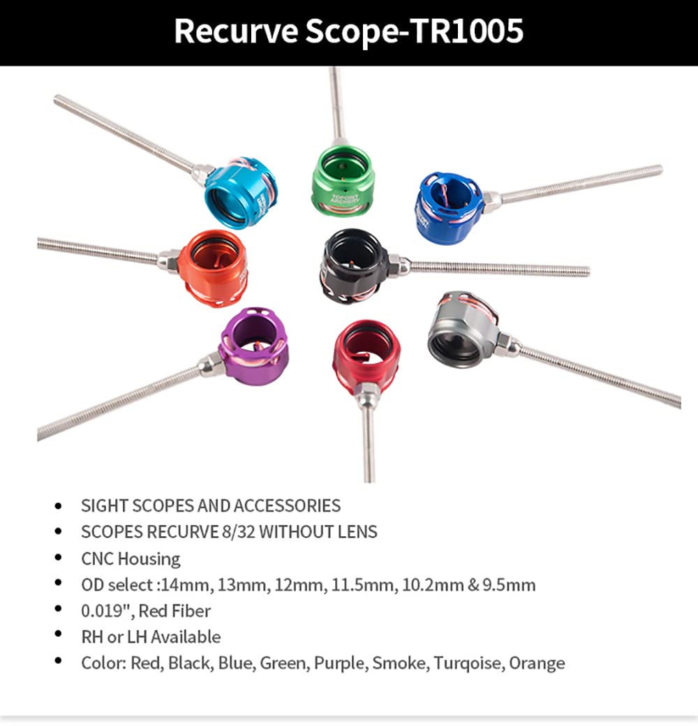 Tiro con l'arco Mirino Ricurvo Mirino Singolo Mirino 0.019 "Mirino in Fibra Ottica Mirino 1 Pin per Mirino da Accessori