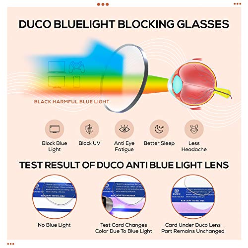 Image of DUCO Blue Light Glasses for Women Men Computer Gaming Glasses for Teens Anti Eyestrain Reading Eyeglasses Brown 1230