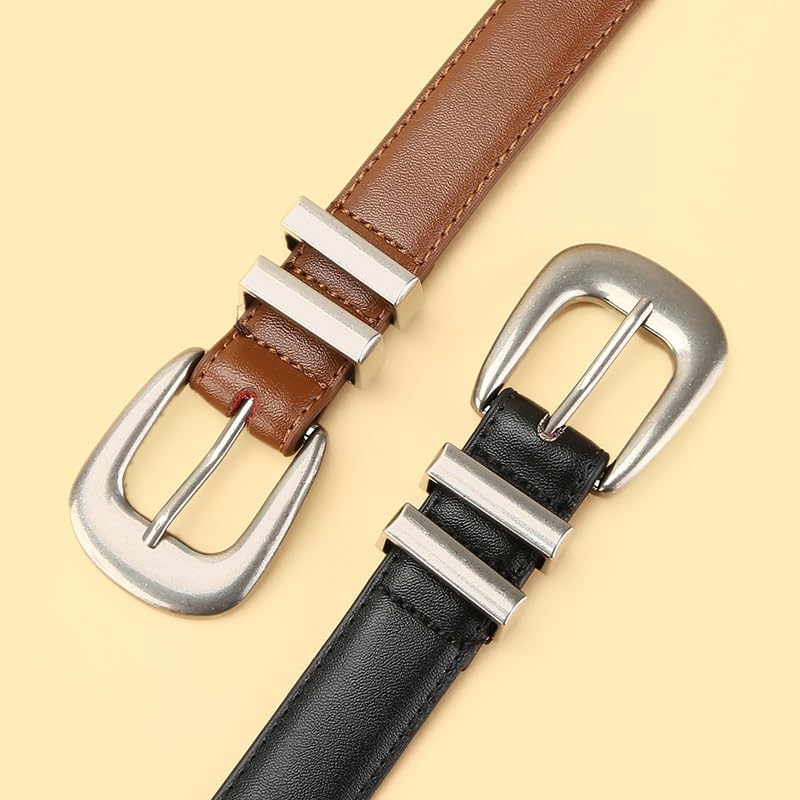 Cowhide Porous Belt Ladies Thin Decorative Skirt Genuine Leather3