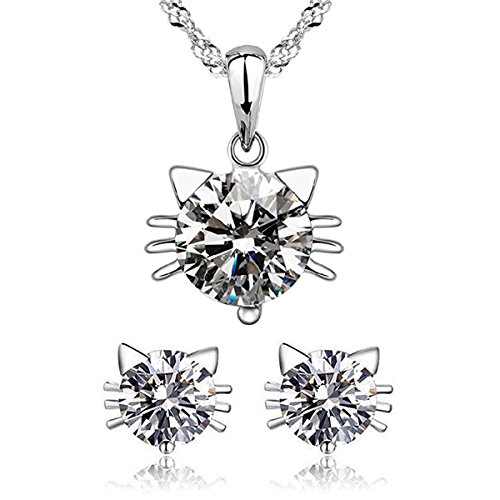 Lily Jewelry - Gioiello placcato in argento, a forma di ali d'angelo, con elementi in cristallo Swarovski, da donna, placcato platinum, colore: argento/viola, cod. lily-40