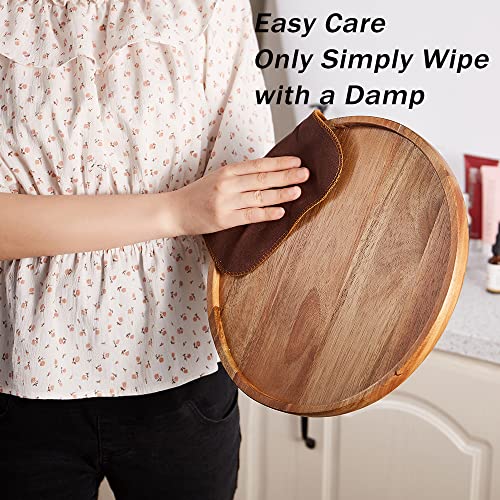 Saebye 9" Acacia Wood Lazy Susan, Turntable Organizer, Lazy Susan Turntable For Cabinet, Pantry, Table, Spice Rack #TOP6