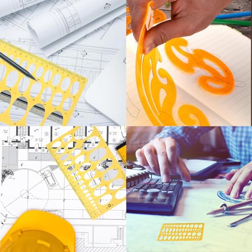 Aililong 3 Stücke Kreisschablone Set-3 robuste Schablonen. Grafikvorlagen mit verschiedenen Größen von Kreisen, Ellipsen und Kurven. Perfekt zur Verwendung im Büro, Zuhause oder Schule
