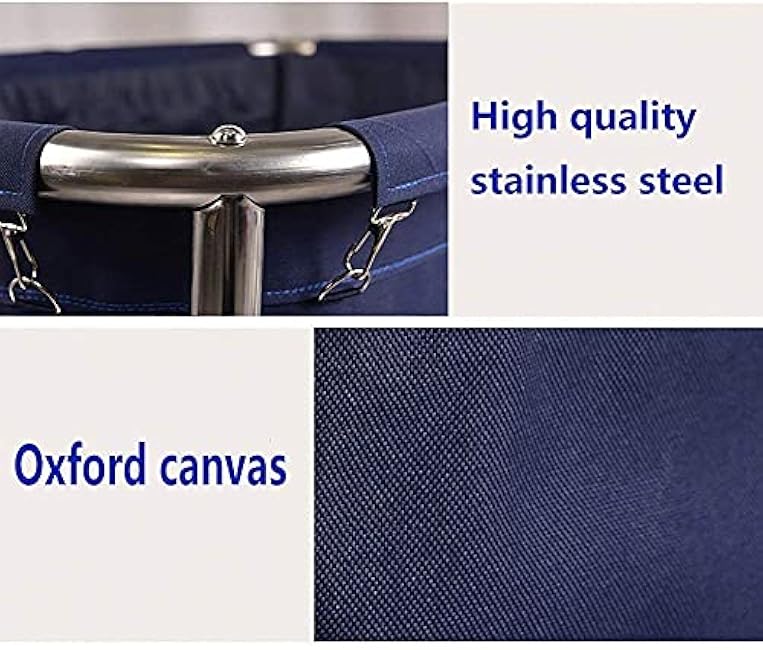 Trolley Movable Carts, Kitchen Storage Hand Trucks, Laundry Hamper Sorters Cart Stainless Steel - Hotel Service Trolley with Silent Wheels Bags/Blue/90X65X80Cm-aPYLnStz