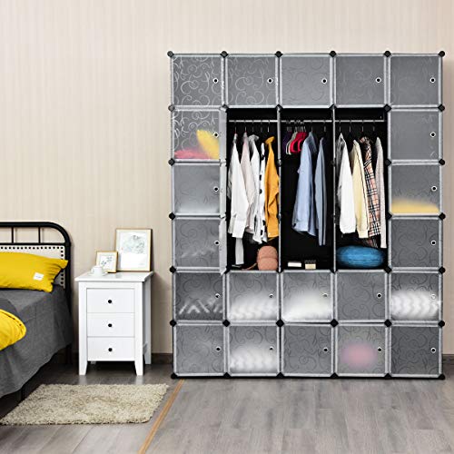 Tangkula Cube Storage Organizer, Cube Closet Storage Shelves, Diy Plastic Pp Closet Cabinet, Modular Bookcase, Large Storage Shelving With Doors For Bedroom, Living Room, Office (30-Cube) #TOP1