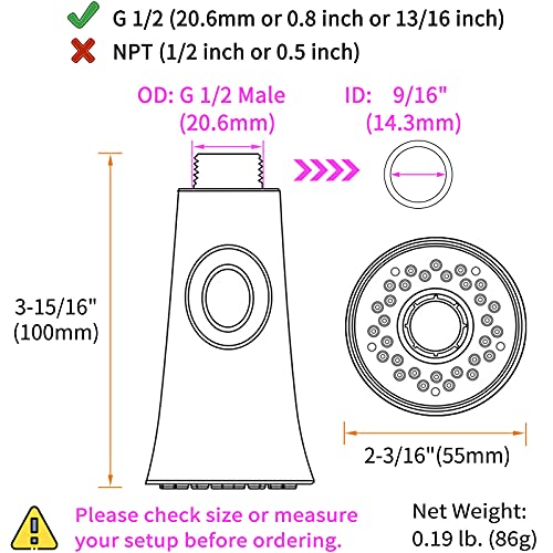 Kitchen Faucet Spray Head, Angle Simple Kitchen Sink Pull Down Faucet Sprayer Nozzle Pull Out Hose Spray Head Spout Replacement Part Pull Out Faucet Spray Assembly, Chrome #TOP1