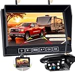 Wireless Backup Camera for Furrion RV: 7-Inch Recording Plug-Play Easy Setup Truck Trailer Back Rear View Camera Touch Button Monitor Split Screen 4 Channels AMTIFO A7