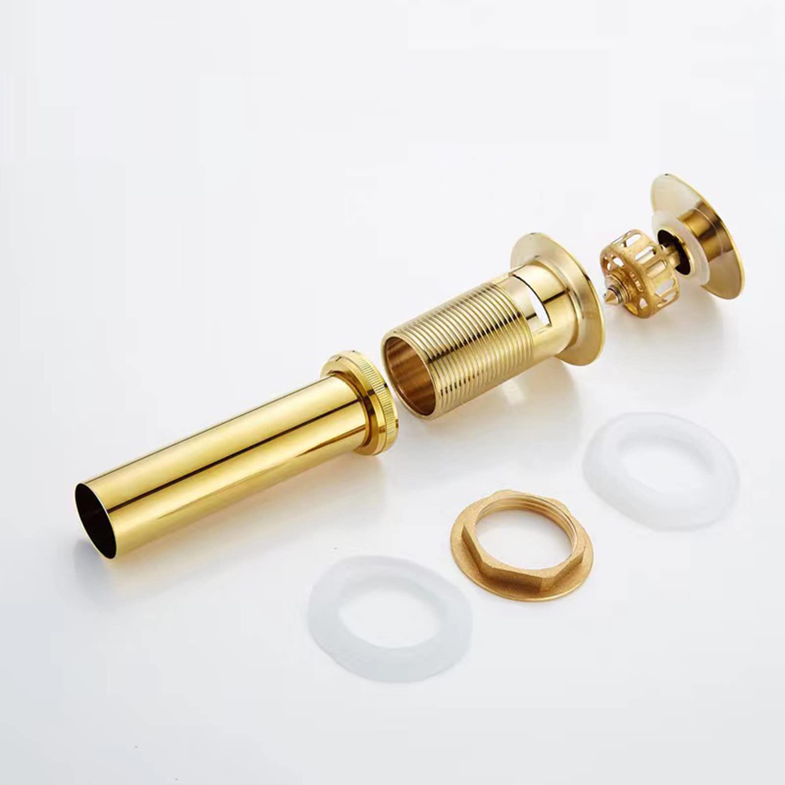 Piletta Click Clack Universale,Ottone,Oro,Piletta Click Clack Bianca,Piletta Lavandino Bagno,Piletta Bidet Universale,Piletta Lavabo Bagno Lunga,Oro A