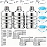 Automatic Water Level Control Float Valve 1/2" & 3/4", 3 Packs Stainless Steel Water Float Valve for Water Tank, Livestock Trough, Aquarium, Pool – No Electricity Required, Auto Shut-Off (3)