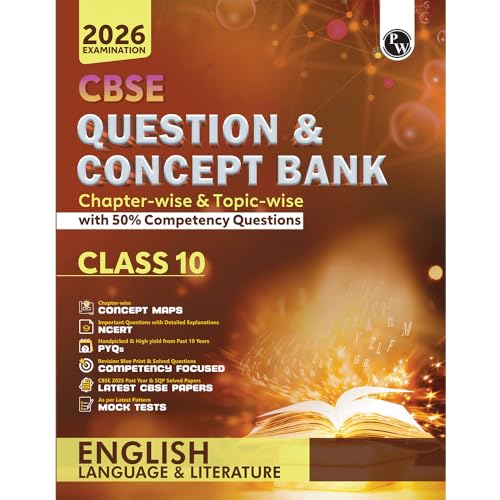 PW CBSE Question & Concept Bank (QCB) Class 10 English Language &...