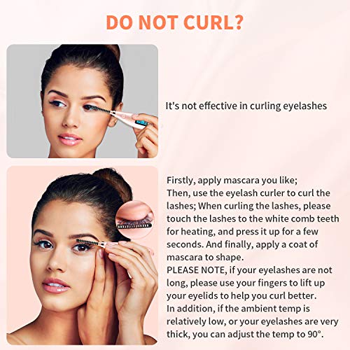 Heated Eyelash Curler, Electric Eyelash Curler with LCD Display 3 Temperature Gears, USB Rechargeable Lash Curler for Women Natural Curling and Long-Lasting - Thumbnail 2