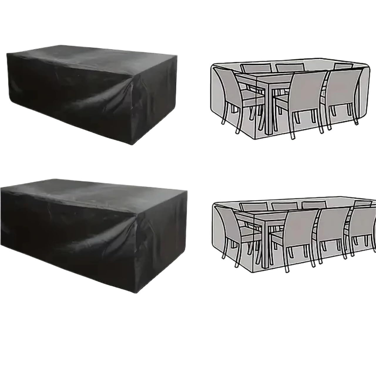 Garden Furniture Cover Waterproof And Windproof Uv 210D Oxford Cloth Protective For Table(210D Black,244x244x90cm)