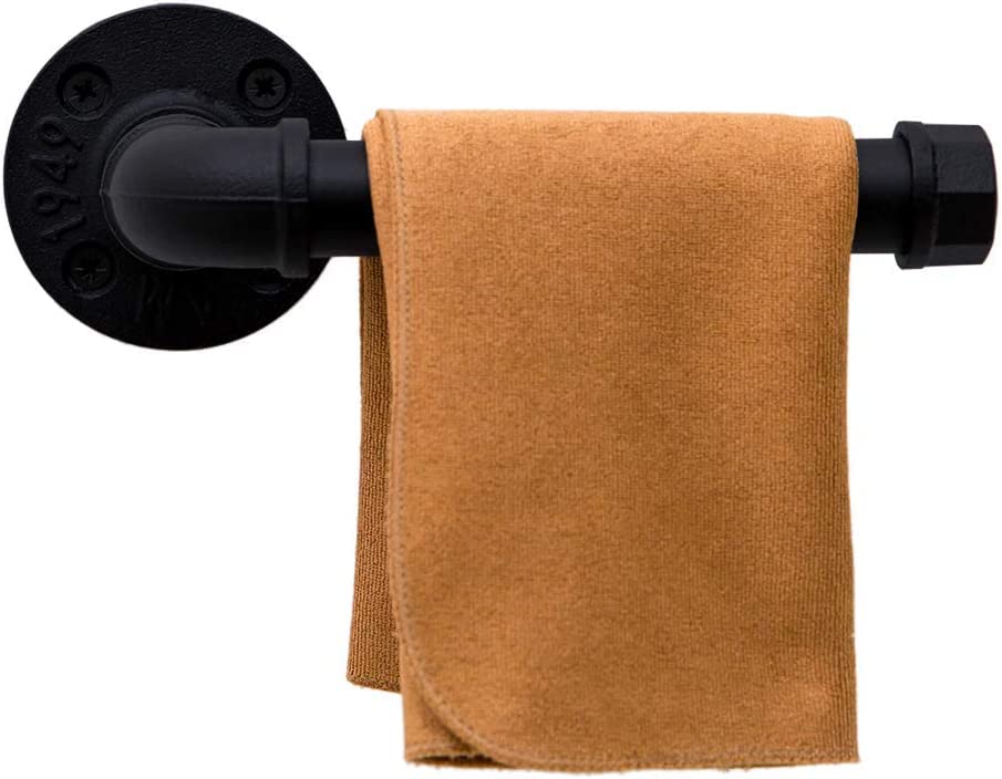 LINKPIPES Industrial Pipe Toilet Paper Holder Wall Mount Rustic Toilet Tissue Paper Holder DIY Heavy Duty Vintage Toilet Roll Holder for Bathroom Kitchen Bedroom(Black) - Image 4