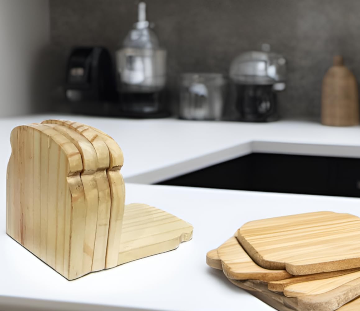 Dessous de verre en bois pain toast idée cadeau originale pendaison crémaillère