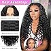 Mairead 28 Inch Long Curly Synthetic Lace Front Wigs for Black Women Loose Deep Wave Black Synthetic Wig Middle Part 4