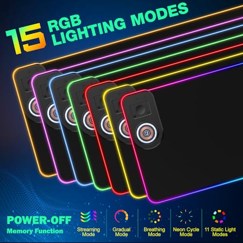 RGB Gaming Mouse Pad Wireless Charging Desk Mat