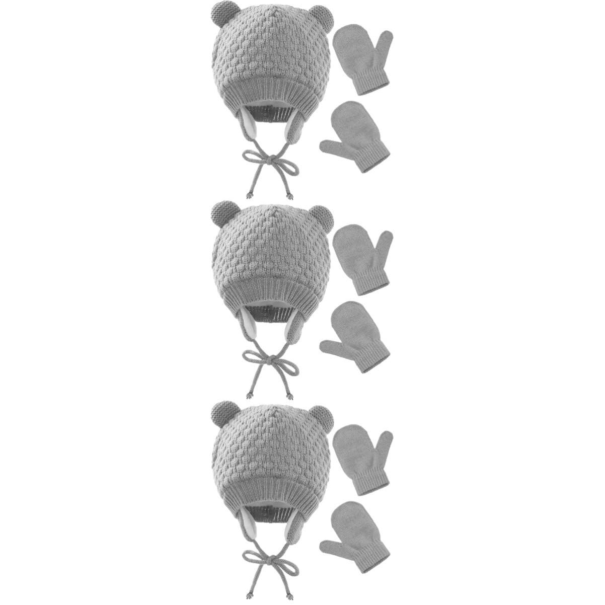 Holibanna Gorro Para Guantes De Invierno Tapa Gorro De Seda Para Dormir Guantes De Punto Para Bebe Guantes De Boxeo Guantes De Los Hombres Pequeños Lana Acrílica Grey