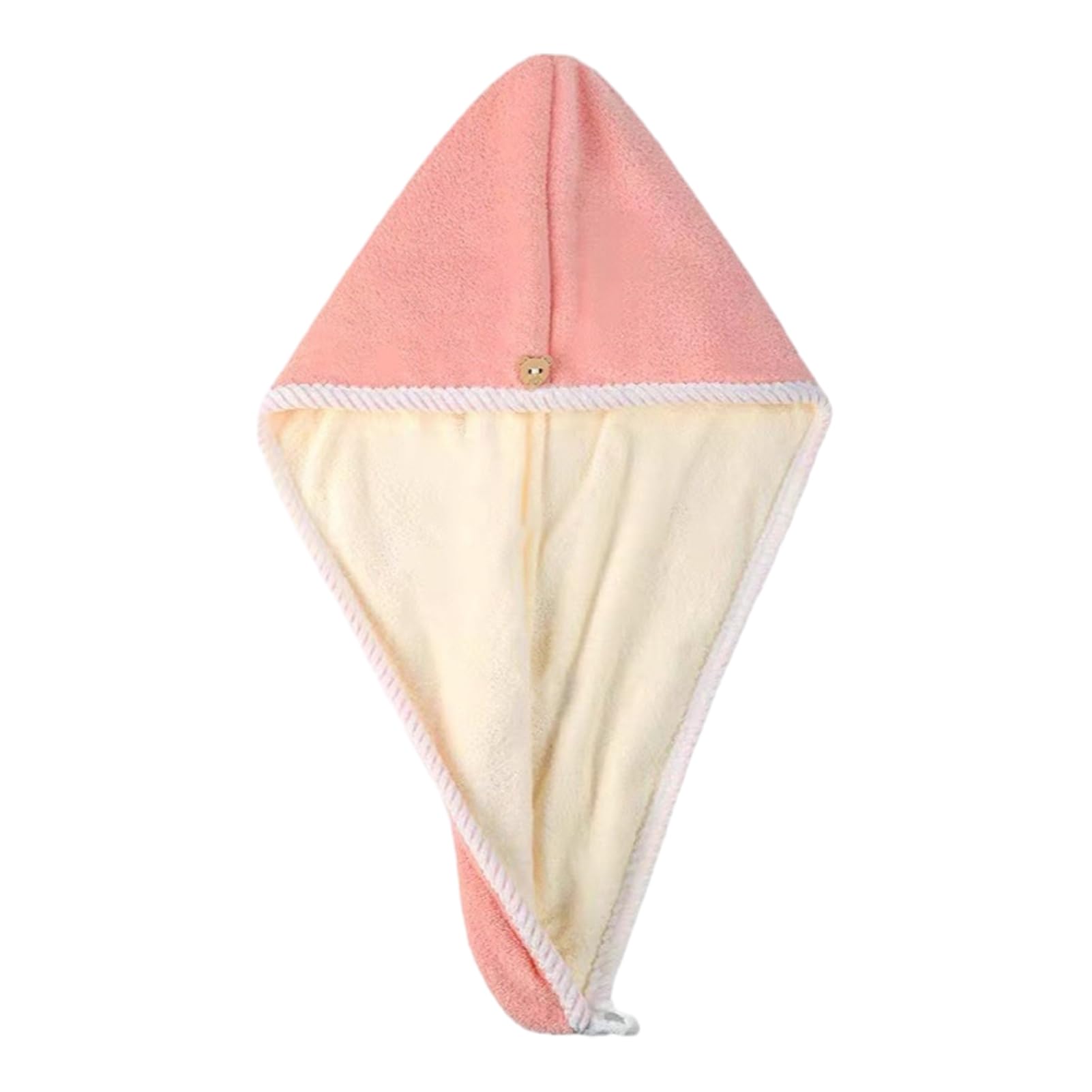 matumou Hair Drying Towels with Button, Super Absorbent Double-Layer Coral Fleece Hair Towel, Quick Drying Travel Bathing Hair Wrap
