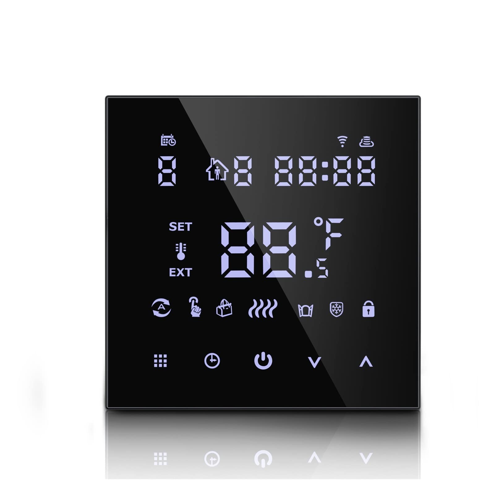 Cyfrowy higrometr termometr wewnętrzny Tuya WiFi Smart Thermostat, Elektryczna Ogrzewanie podłogowe Ogrzewanie Wody/Gaz Pilot Pilot Z wyświetlaczem LCD(Wit)