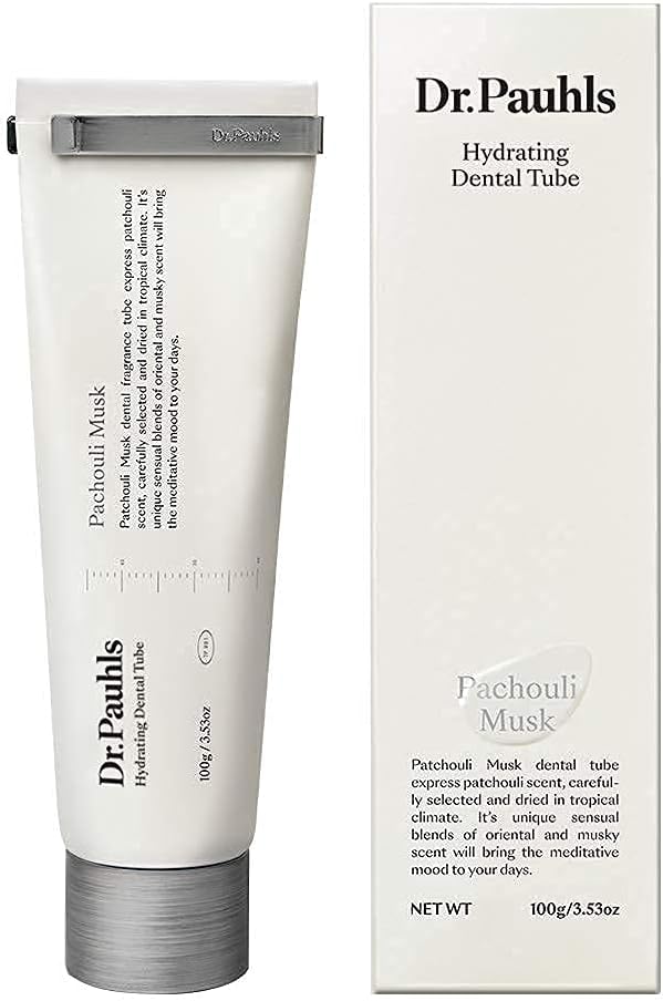Dr. Pauhls Dental Tube Anti-Plaque Natural Toothpaste from Cavity Protection with Hydroxyapatite for Sensitive Teeth, Fluoride Free Formula Come with Toothpaste Squeezer (Patchouli-Musk)