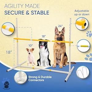 Dog Agility Course Backyard Set: Create 6 Sturdy Obstacle Courses with our Dog Agility Equipment, Including Weave Poles, Ring Jumps and Hurdles for Training with this Obstacle Course for Dogs Dog Agility Course Backyard Set Create 6 Sturdy Obstacle Courses with our Dog Agility Equipment Including Weave Poles Ring Jumps and Hurdles for Training with this Obstacle Course for Dogs