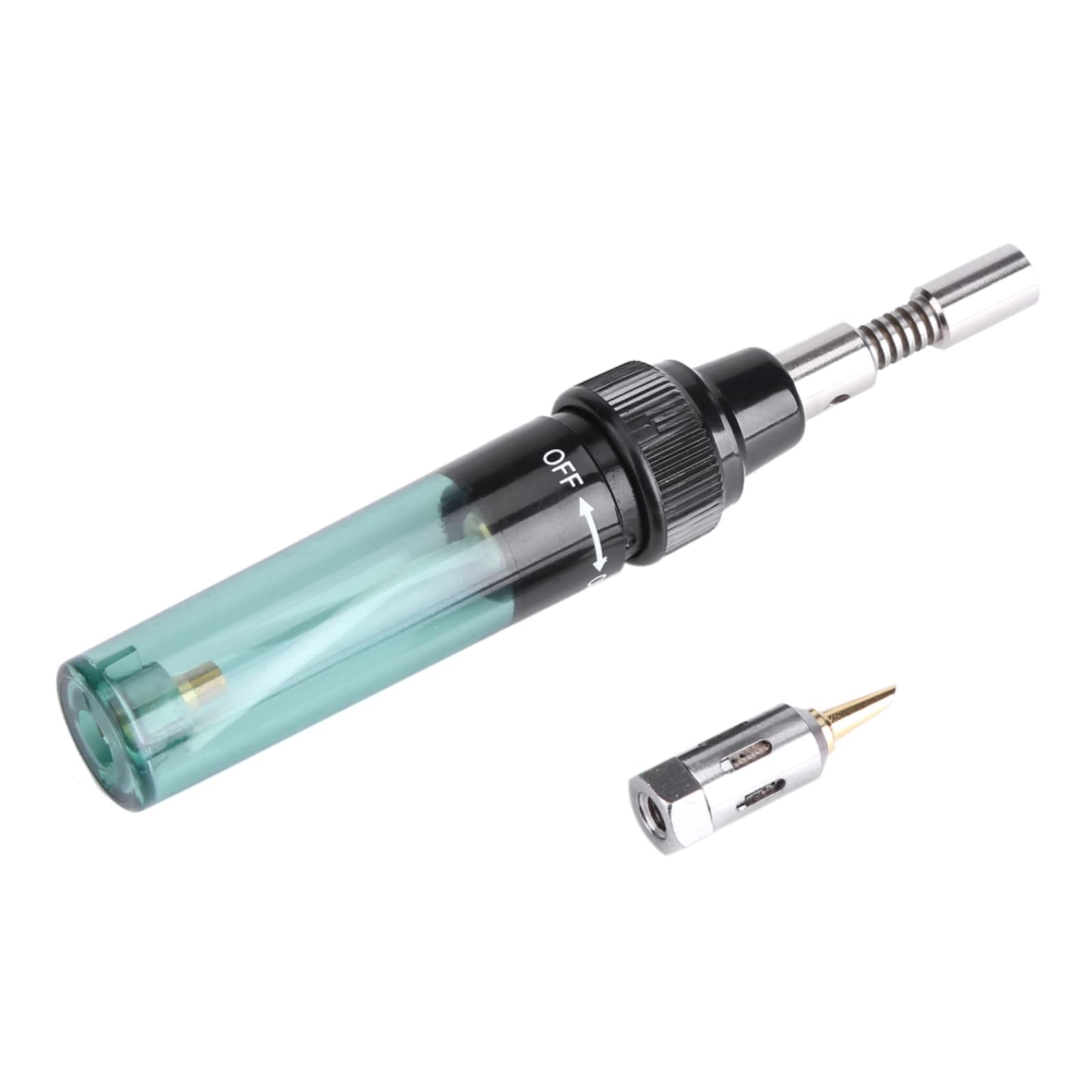 Penna per Saldatore, Strumento di Saldatura per Saldatura a Forma di Penna per Ferro a Gas Butano Ricaricabile Senza Cordone Portatile per Elettronica, Fai da Te per la Casa(Trasparente)