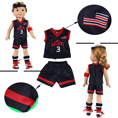 Fundolls FUNBASKET-001 14 Inch Girl Doll Soccer Clothes And Accessories thumb #2