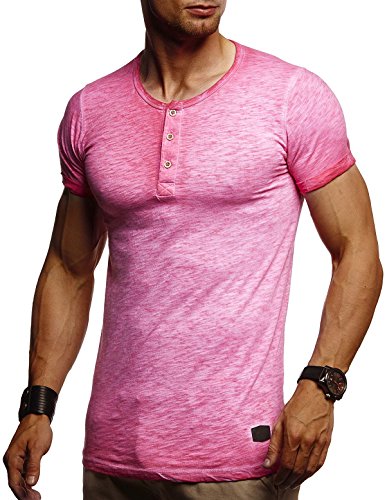 Leif Nelson Zomer T-shirt heren V-hals - coole T-shirts lange V-hals katoen - casual basic shirts mannen korte mouwen, zwart, XL