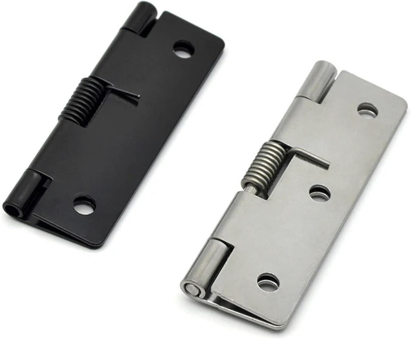 304 Stainless Steel Spring Hinge Elastic Force Automatic Closing 0 Degree Reset Concealed Hinge 1Pcs(Black)